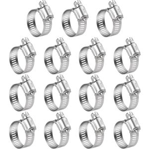 WINL Stainless Steel Hose Clamps - 15 PK Worm Gear Drive Hose Clamps SAE 20 Clamping Range 3/4'' to 1-3/4'' (20mm-44mm) for Automotive Plumbing, 3/4'', 1'', 1 1/4'', 1 1/2''