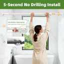 Tension Curtain Rod 39-157In (3.3-13 Ft), No Drill Outdoor Curtain Rods for Patio Windows Bathroom, Heavy Duty Tension Rod Room Divider, Extra Long Shower Curtain Rod Diameter 1.26 In, White
