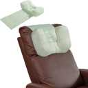 MABOZOO Neck Pillows for Recliners with Pocket,Headrest Cushion for Neck Pain Relief and Cervical Support,Recliner Head Pillow for Side Sleeping at Home, Office or TravelingGreen