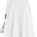 BTFBM Casual Long Sleeve Dresses Spring Dresses 2025 Wedding Guest Dress Midi Dress Flowy Bohemian Long Dress (Medium, White)