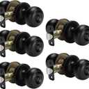 Haidms 5 Pack Black Door Knobs, Interior Door knobs, Privacy Door Knob for Bedroom or Bathroom, Matte Black Door Knobs