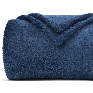 Felesha Fingal Plush Fleece Throw Blanket for Couch and Bed, Fluffy Fuzzy Cozy Lightweight Soft Blankets All Season Use (40x50 Inches,Navy Blue)