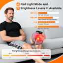 Knee Massager with Heat and Red Light Therapy and Vibration, 660nm & 850nm Infrared Red Light Therapy for Pain Relief, 5000mAh Protable Rechargeable Heated Brace for Knee, Joint, Elbow, Shoulder