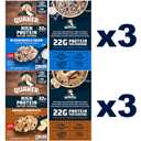 Quaker High Protein Instant Oatmeal, 2 Flavor Variety Pack, 6 Pack (EXP 12/09/26)