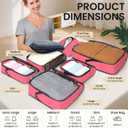 BAGAIL  Compression Packing Cubes Travel Accessories Expandable Packing Organizers (Half Mesh, 6-Coral), Variety Pack