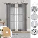 OWENIE Max Grey Pinch Pleated Sheer Curtains 84 Inches Long 2 Panels Set for Bedroom Living Room, Soft Airy Leaves Jacquard Clip Light Filtering Semi Sheer Drapes, Grey, 2Pcs, Each 54x84 Inch