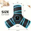 Tempcore Pet Cat Tunnel Tube Cat Toys 3 Way Collapsible, Tunnels for Indoor CatsKitty Bored Peek Hole Toy Ball Cat, Puppy, Kitty, Kitten, Rabbit