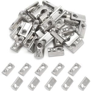 30Pcs M8 Spring T Nut 4040 Aluminum Extrusion T Nuts, Roll-in T Spring Nuts, M8 Half Round T Nut Tee Slot Nuts for 3D Printer, CNC Router, 4040 Series Aluminum Extrusion Profile with Slot 8mm
