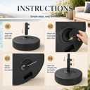 20" 50 lbs Fillable Heavy Duty Umbrella Base, Stable Outdoor Stand, Durable Holder for Lawn Patio Deck and Poolside Parasols, Black