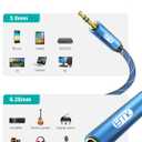 EMK 1/4 to 3.5mm Adapter, 1/4" Female to 1/8" Male Stereo Audio Adapter for Speaker,Amplifiers, Guitar, Home Theater Devices, Laptop, Headphones (6.6FT/2M)