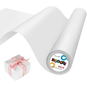 Koogel White Wrapping Paper Roll, 15" x 450"(38') Solid Color Gift Wrapping Paper for Packing Gift Wrap Parcel Wall Art Crafts Floor Covering, Set of 2 Koogel White Wrapping Paper Roll, 15" x 450"(38') Solid Color Gift Wrapping Paper for Packing Gift Wrap Parcel Wall Art Crafts Floor Covering, Set of 2