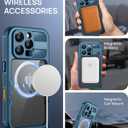 Lanhiem Magnetic for iPhone 16 Pro Max Case, IP68 Waterproof Dustproof Case, [Compatible with Magsafe] [Built-in Screen Protector] Full Body Heavy Duty Rugged Phone Cover 6.9 inch, Blue/Clear