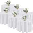 Fitable 3 Pack White Round Table Clothes - 90 Inches in Diameter - Stain Resistant and Washable Tablecloths, Polyester Fabric Table Covers for Wedding, Party, Banquet, Gathering