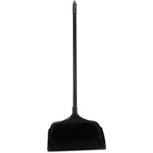 Rubbermaid Commercial Products Dustpan with Long Handle Plastic Black Compatible with Any Broom for Lobby/Restaurant/Office/Home/Dog Pooper Scooper 12.50" Wide