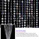 Boshen 3FTx6.5FT 45Strands Crystal Beaded Curtain Door Beads Clear Acrylic Beads Hanging Room Divider Crystal Iridescent Diamond Cut Curtain Doorway Curtain for Room Doorway Divider Party Decor