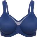 Minimizer Bras for Women Full Coverage Womens T-Shirt Unlined Bra with Underwire for Heavy Breast ((46) 46DD, Navy Blue)