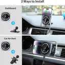 OHLPRO for MagSafe Car Mount Charger, 15W Fast Charging Car Magnetic Phone Holder for Dashboard and Air Vent, Compatible with iPhone 16/15/14/13/12 Series and Magsafe Case