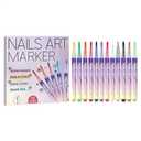 12Color 3D Nail Art Pens Set Nail Polish Graffiti Dotting Pen Drawing Painting