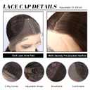 20inch Synthetic Lace Front Wig 13X4 Lace Pre-Plucked Wavy Dark Brown Wig for Women 180% Density Natural Hairline Glueless Heat Resistant Wig for Daily Wear and Styling