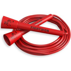 5mm PVC Jump Rope for Fitness | Adjustable Indoor/Outdoor Skipping Rope with Unbreakable Handles | Ultra-Strong PVC & White Grips (Scarlet Red)