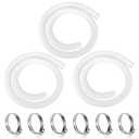 FlameArk 3 Pack 1.25 x 59 Inch Swimming Pool Vacuum Hose Replacement Vac Suction Cleaner Flexible Pool Hoses For Above Ground Filter Tubing For Pump 1/4 Diameter WITH 6 Metal Clamps (White、PE)