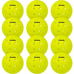 Franklin Sports X-40 Outdoor Pickleballs - Official Ball of USA Pickleball, APP Tour + US Open - Regulation Size (12 Count, Yellow)