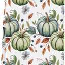 Fall Kitchen Towels Set of 2 Thanksgiving Teal Green Pumpkin Dish Towels and Dishcloths Sets Decorative Tea Towel Autumn Flower Leaves Absorbent Hand Towels for Kitchen Bathroom Drying Cleaning Decor 