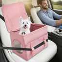 Dog Booster Car Seat with Washable Removable Cover for Small Dogs.(Pink)