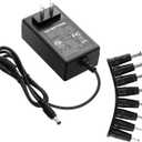 Kado Power Adapter 12V-2A 1.5A 1.25A 1A AC/DC Power Cord 5.5x2.1mm with 8 Tips Made for Sceptre Monitor, Echo Smart Speaker & Display, Webcam, Router, Mini PC, Projector, CCTV, Bluetooth Speaker