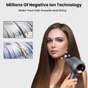 Hair Dryer, 1400W Professional Ionic Blow Dryer with High-Speed Brushless Motor for Fast-Drying, Filter-Removable Quiet Hairdryer with Magnetic Nozzle and Styling Concentrator, Anchor Gray
