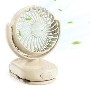 Momcozy Portable Fan, Camping Fan with LED Light, Featuring Three Adjustable Speeds Featuring a 4000mAh Battery, Desk Fans Small Quiet for Camping Home Stroller Dormitory (Pink)
