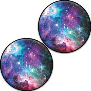 2 Pack Cell Phone Stand Foldable Expanding Phone Sockets Finger Grip Holder for Smartphone and Tablets - Nebula Galaxy