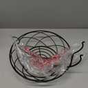 Fruit Bowl with Banana Hanger - Fruit Basket for Kitchen Counter with Holder - Black Chrome