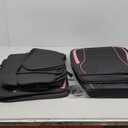 Quiln03 Leather Seat Cover 5 Seat Full, Universal Suitable for Most Cars, SUVs, Pickup Trucks, Airbag Compatible Car Seat Cushion Covers (Black&Pink)