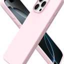 ORNARTO Compatible with iPhone 16 Pro Max Case 6.9", Slim Liquid Silicone 3 Layers Soft Gel Rubber Shockproof Protective Cover with Anti-Scratch Microfiber Lining-Chalk Pink