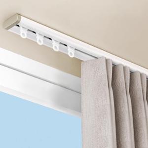 Silent Curtain Track Ceiling Mount, Aluminum Ultra-Thin Ceiling Curtains Tracks System, Low Profile Drape Rail for Inward Opening Window Self Adhesive Slide Curtains Rail Set (6.6ft (2m))