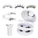 Mayhug Magnetic Eyelashes 3 Pairs Reusable Magnetic Eyelashes with Applicator No Glue Needed Eyelashes Natural-Looking Eyelashes, Eyelash Curler Set, Easy to Wear and Remove (3 Pairs-Kit 1)