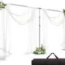 10x20ft Pipe and Drape Backdrop Stand Kit, Heavy Duty Adjustable Backdrop Frame with Flat Base for Photo Studio, Wedding, Party, Event Decoration