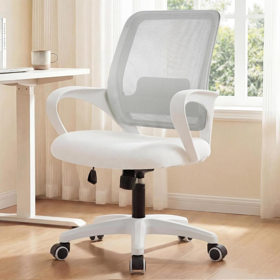 NEO CHAIR Home Office Desk Chair Ergonomic Mesh with Lumbar Support, Ivory