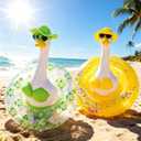 Bikini Porch Goose Outfits Summer Costume for 23" 17" Goose Statue, Swimsuit Set with Sunglasses, Swim Ring and Hat, Hawaiian Style for Garden Patio Lawn Yard Outdoor Decoration(Watermelon)