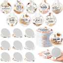 Y1tvei Bible Verse Folding Mirrors - 36Pcs Boho Christian Gifts Bulk Bible Verse Folding Compact Mirrors Inspirational Small Portable Round Pocket Makeup Mirror for Purse Church Party Favors for Women