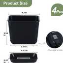 Oliz Herb Garden Planter Indoor Kit Pots for Indoor/Outdoor Plants 4 Packs Windowsill Plant Pots with Drainage and Tray, Window Pot for Indoor Plants (Black)