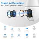 Light Bulb Security Camera, 5G/2.4GHz Lightbulb Security Cameras Wireless Outdoor, AI Motion Detection and Siren Alarm, US-Based Cloud Storage, 911 Calling Color Night Vision (2 Pack)