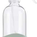HOMBYS 8 Oz Empty Clear Glass Spray Bottles with Silicone Sleeve Protection Refillable Containers for Cleaning Solutions, Essential Oils, Misting Plants - Quality Sprayer - 1 Pack Boston Bottles (Army Green)