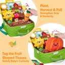 hahaland Baby Toys 6-12 Months - Fruits Vegetables Garden Plant Plush - 6 Month Old Toys Montessori Sensory Toy Carrot Flower with Rattles Mirror Squeaker Textures Crinkle Tissues, Baby Gifts 9 Month