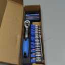 14 Pieces Socket Wrench Kit, 1/4 Drive Socket Set with 72 Teeth Release Ratchet Wrench and Extension Bar, CR-V Sockets
