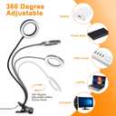 10X Magnifying Glass with Light and Timer, 2 in 1 Magnifying Desk Lamp, 3 Color Modes 10 Dimmable Brightness, Flexible Gooseneck Magnifier with Light for Craft Hobby Painting Sewing Close Work