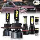 AMXTOBUB For Chevy Spark 2016 2017 2018 2019 2020 Upgraded light Bulbs, 9008 High and Low Beam Combo 2504/5202 Fog Light + License Plate Lights, Pack of 6