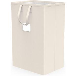 75L Large Laundry Hamper with Handles, Dirty Clothes Hamper for Bedroom Waterproof, Freestanding Tall Laundry Basket Waterproof, Hamper for Bedroom, Bathroom, Dorm, Toys Storage(Ivory）