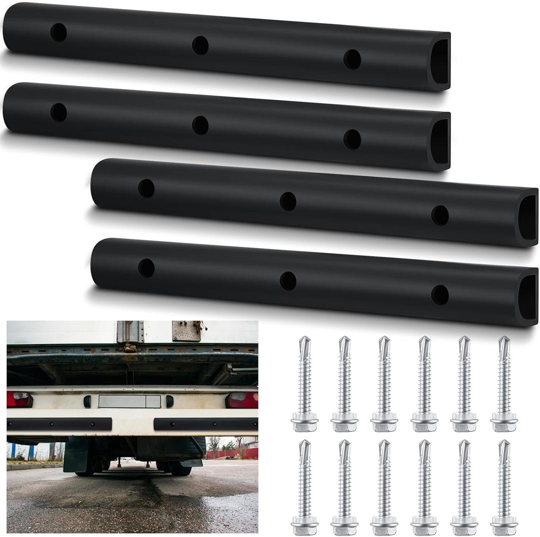 Yaocom 4 Pcs 2090616-2 20 Inch Universal Rubber Bumper Strip Durable D Shaped Rubber Bumpers Extruded Guard Protector Dock Bumpers with Installation Accessories for Truck Equipment and Delivery Bays